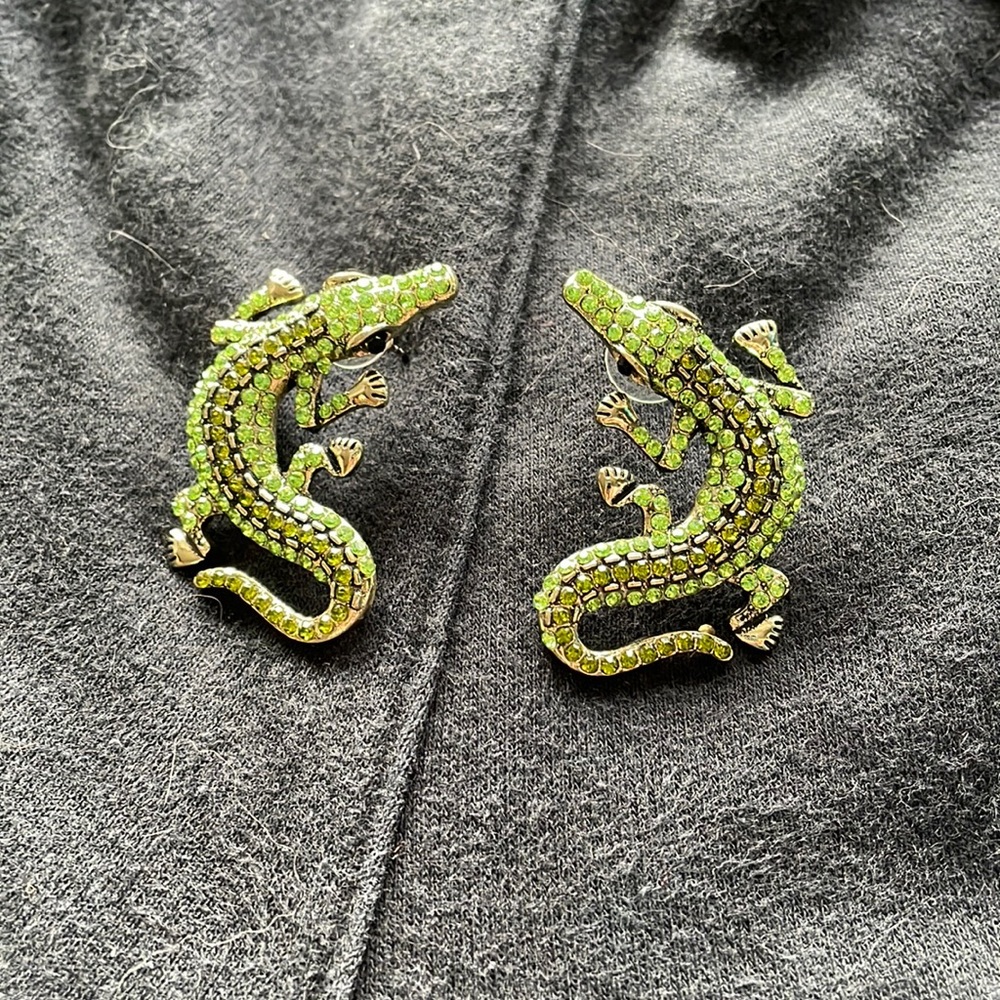 Alligator earrings for the discerning reptile lover.